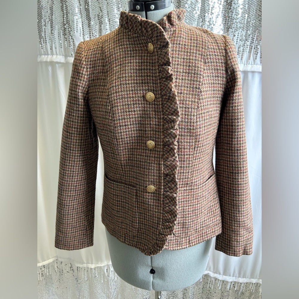 Talbots Blazer, High Neck Ruffle Collar, 2P